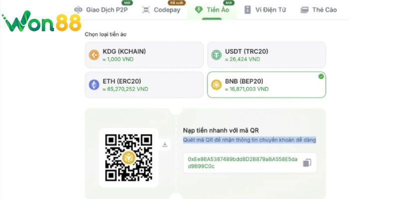 Lưu Ý Khi Nạp Tiền Won88